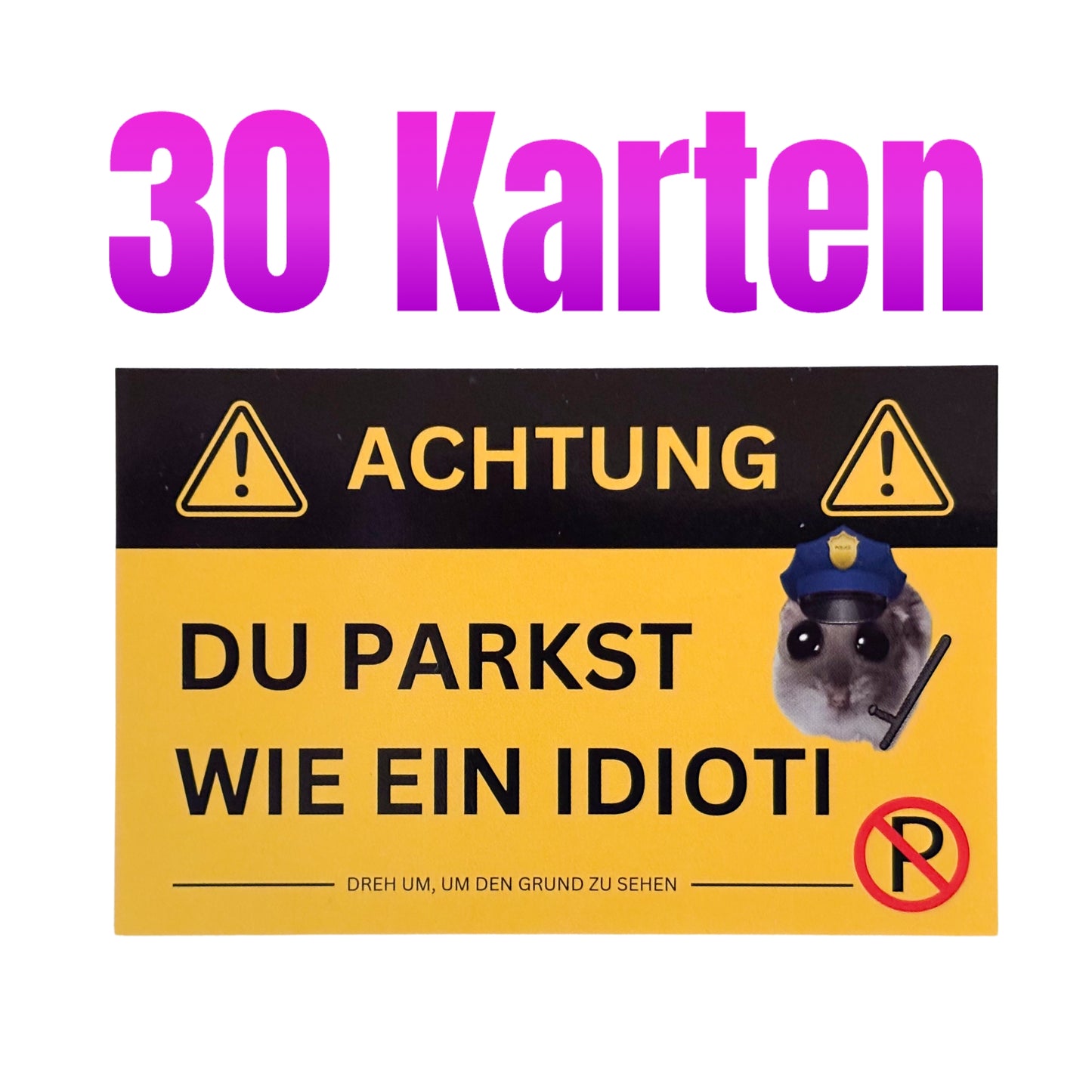Falschparker Karte - Lustige Hamsti Version