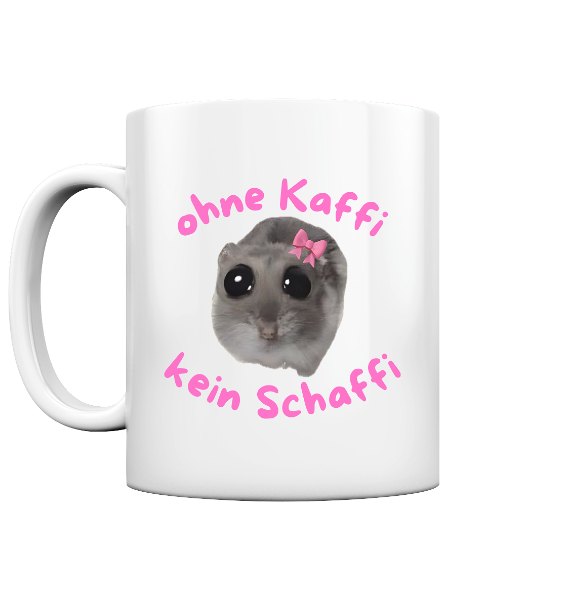 ohne Kaffi kein Schaffi mit Schleife - Tasse glossy