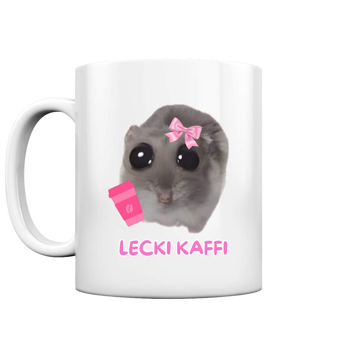 Lecki Kaffi Hamsti mit Schleife - Tasse glossy