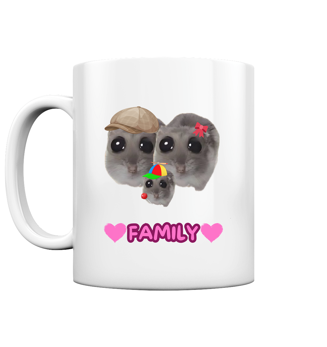 Hamsti Familie mit einem Kind - Tasse glossy
