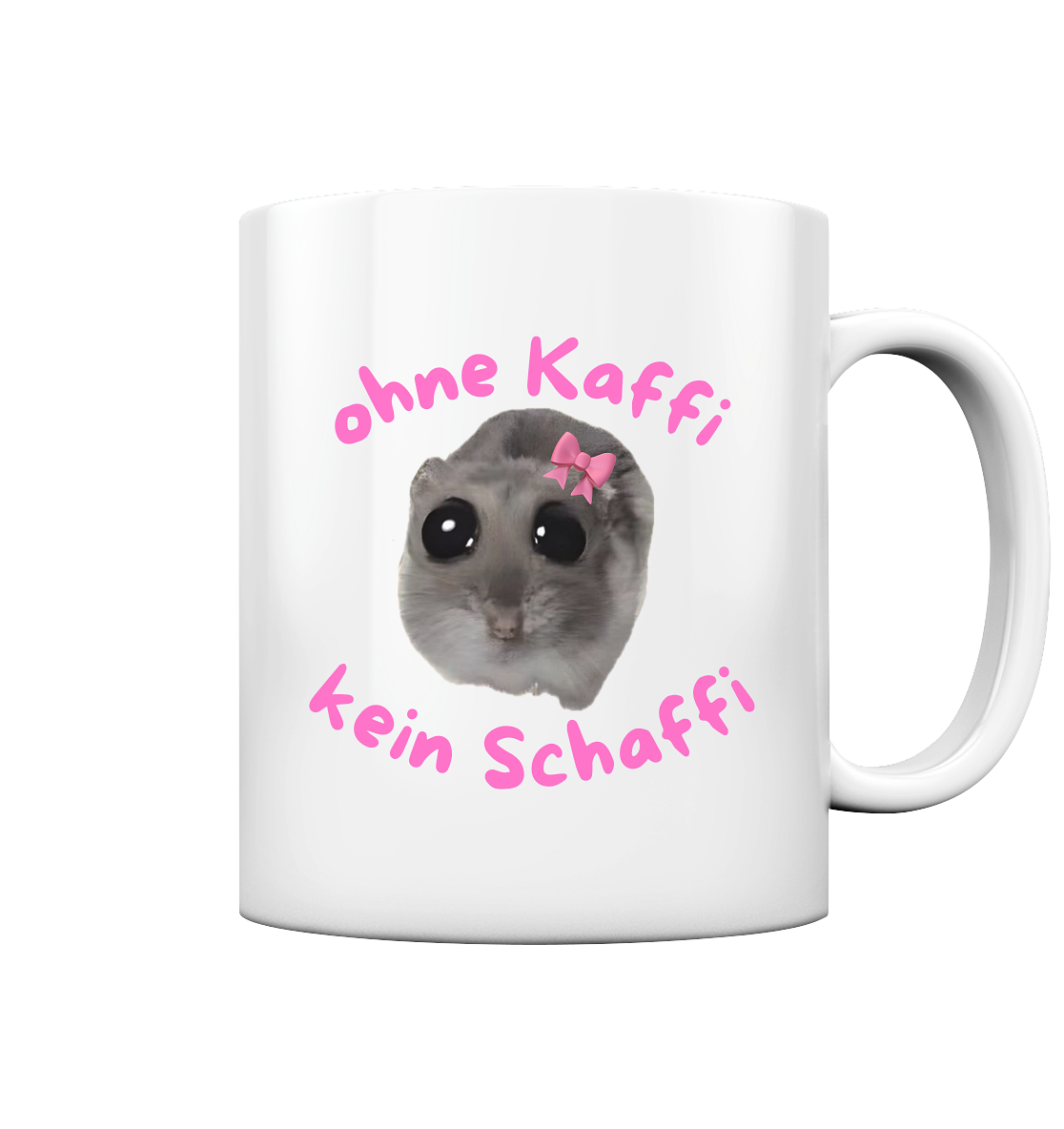 ohne Kaffi kein Schaffi mit Schleife - Tasse glossy