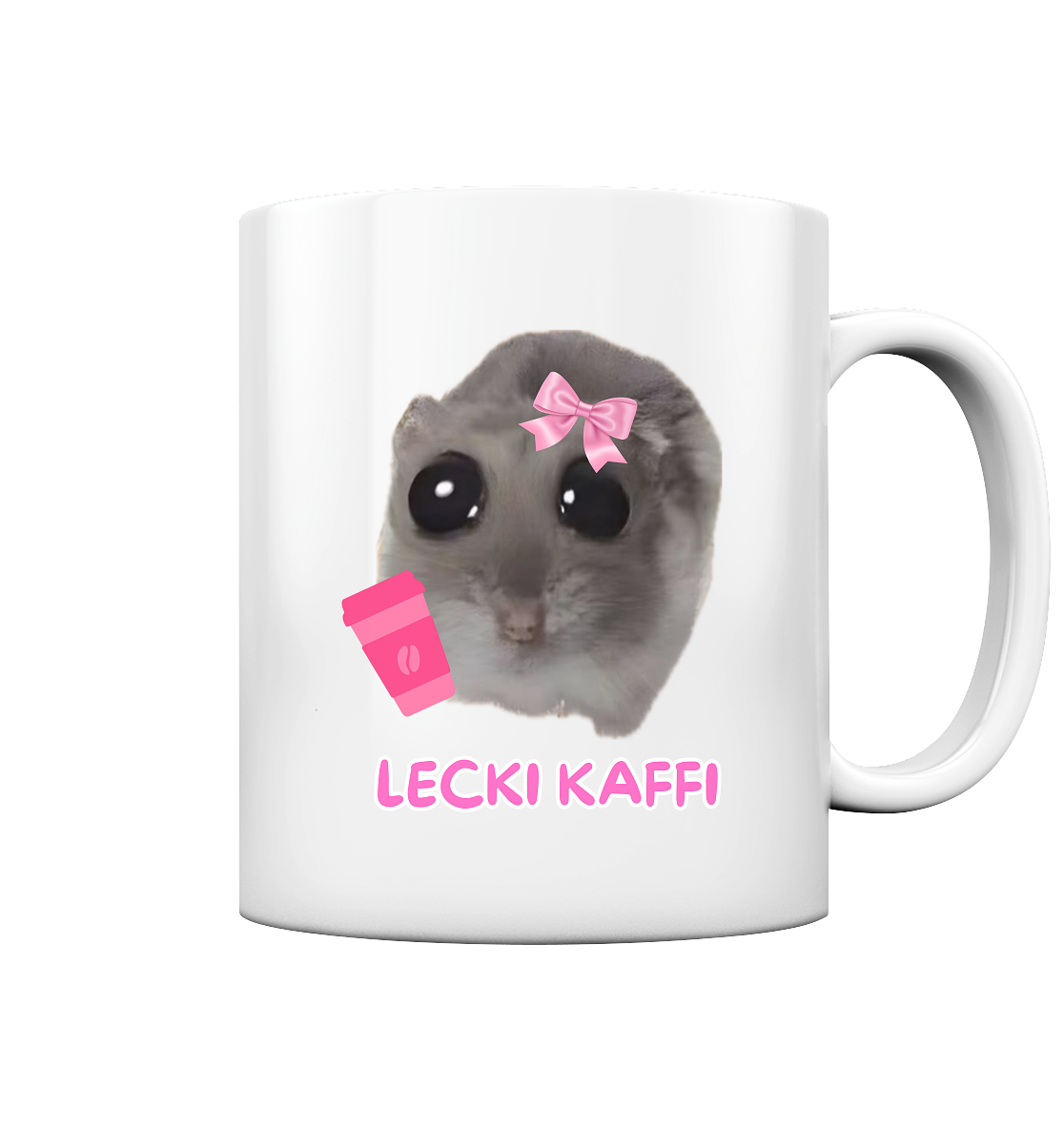 Lecki Kaffi Hamsti mit Schleife - Tasse glossy