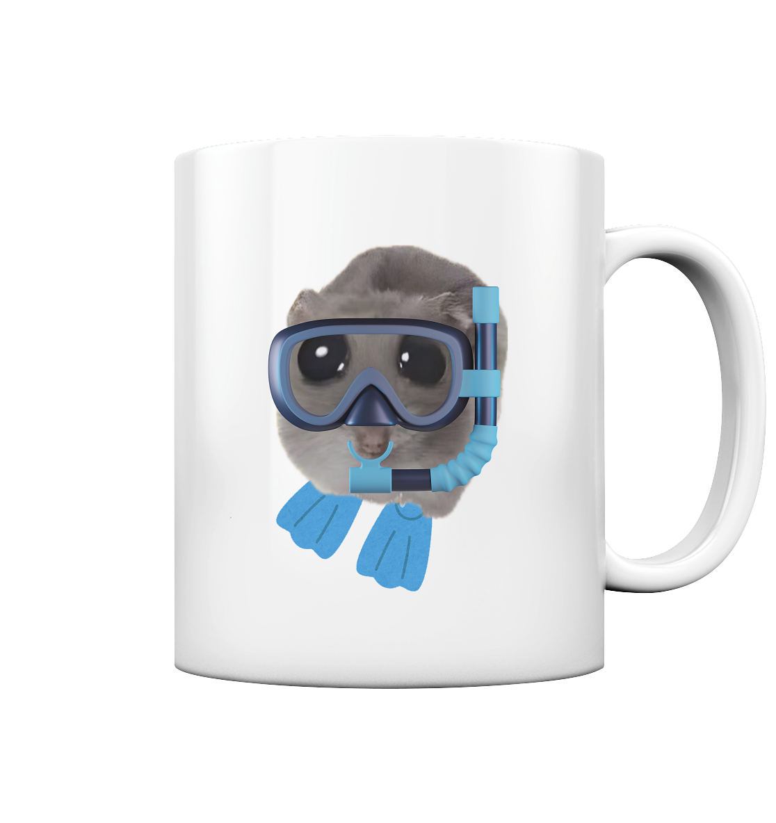 Taucher Hamsti - Tasse glossy (einseitiger Druck)