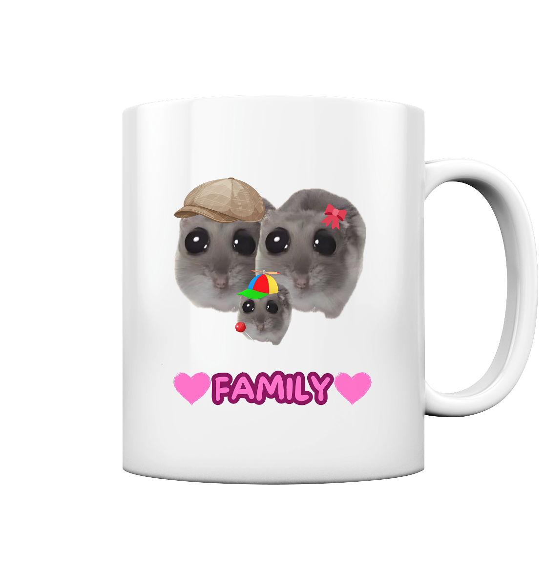 Hamsti Familie mit einem Kind - Tasse glossy