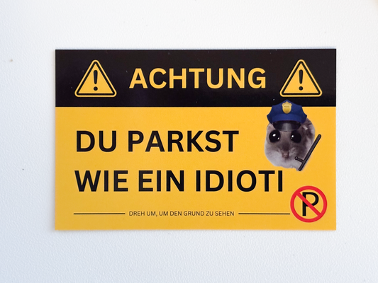 Falschparker Karte - Lustige Hamsti Version
