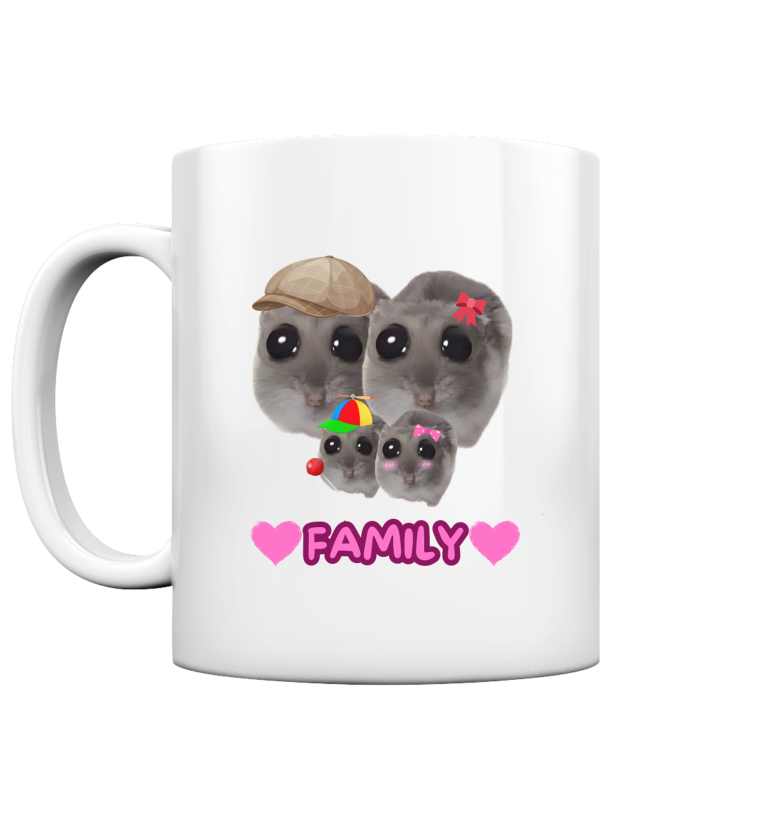 Family Hamsti mit 2 Kindern - Tasse glossy