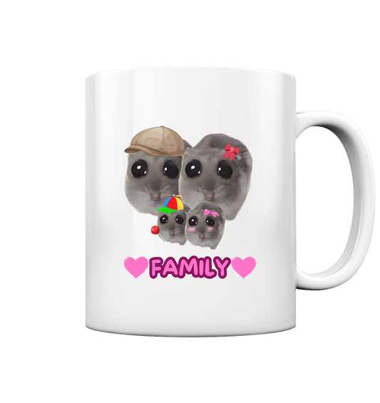 Family Hamsti mit 2 Kindern - Tasse glossy